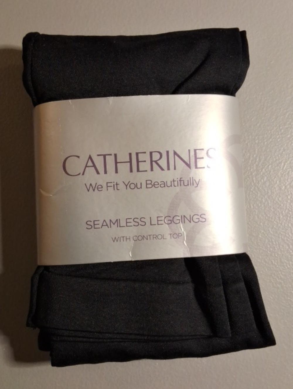 Catherines Black Seamless Control-Top Leggings - Smooth Stretch